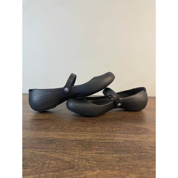 Crocs Alice Work Mary Jane Flats Black Women’s Size 7 Slip Resistant Comfort - Picture 8 of 15